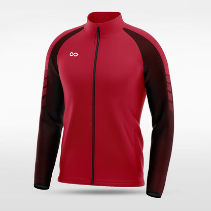 Red Embrace Wind Stopper Customized Full-Zip Jacket Design