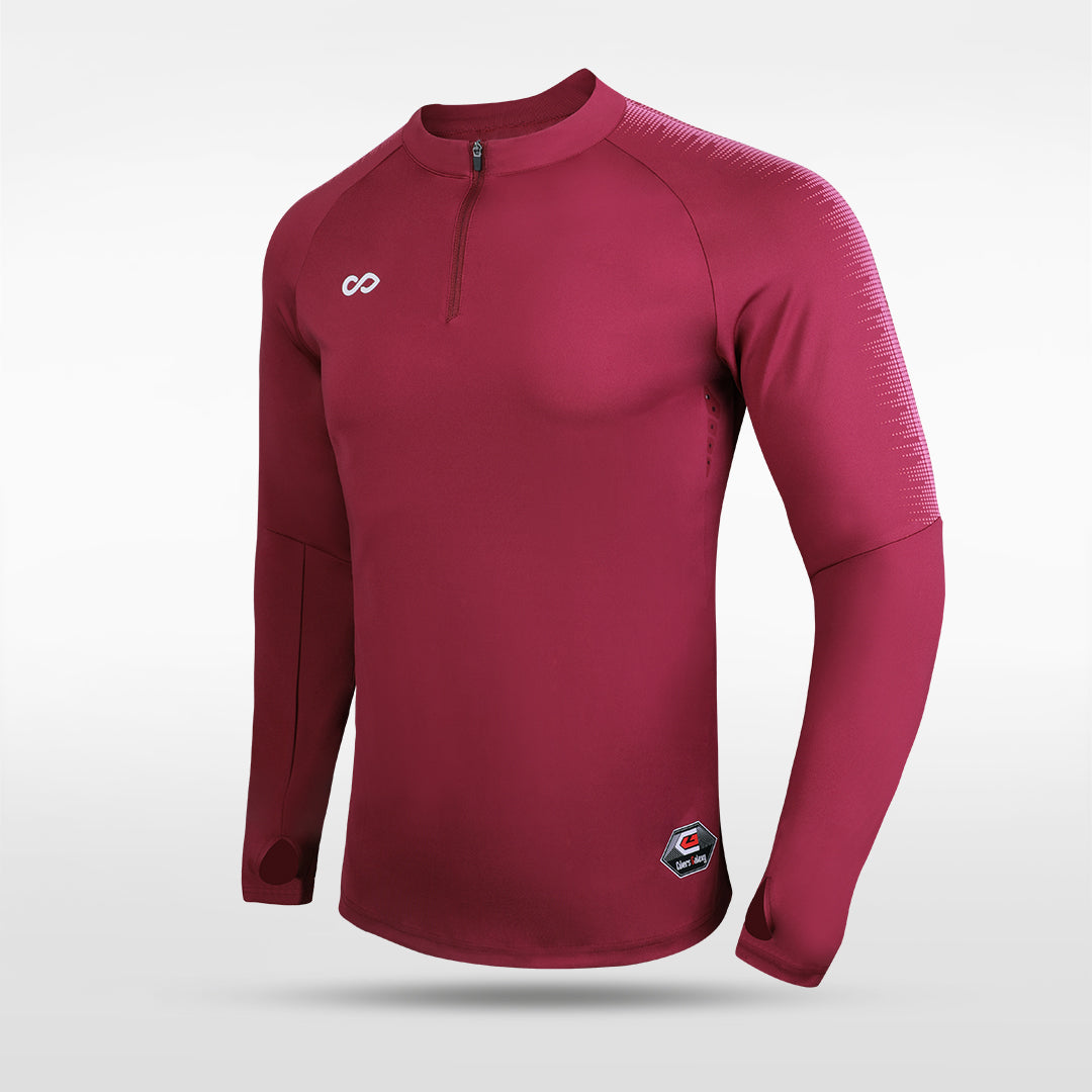 Customized Men's 1/4 Zip Jacket AT233ZEZ3 brown