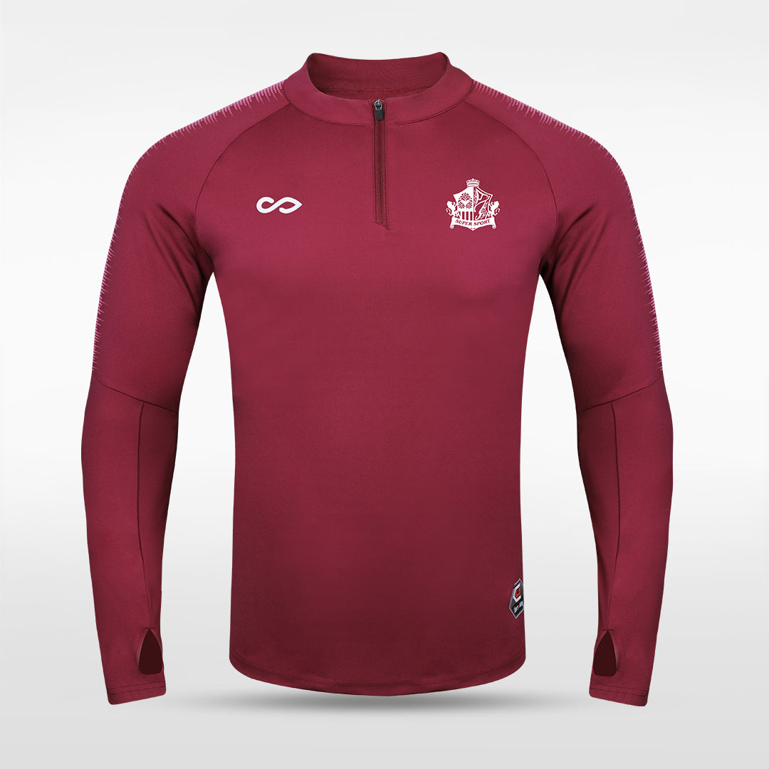 Customized Men's 1/4 Zip Jacket AT233ZEZ3 brown