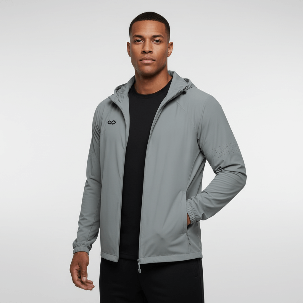 Cogitara Lightweight Woven Windbreaker - AT241ZEGJ3 silver