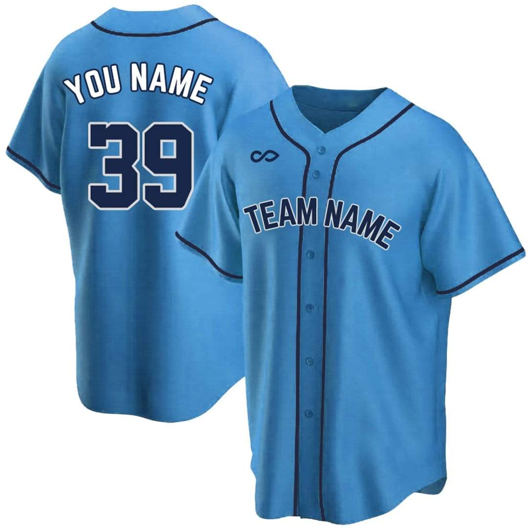 Sky Blue Men Baseball Jersey