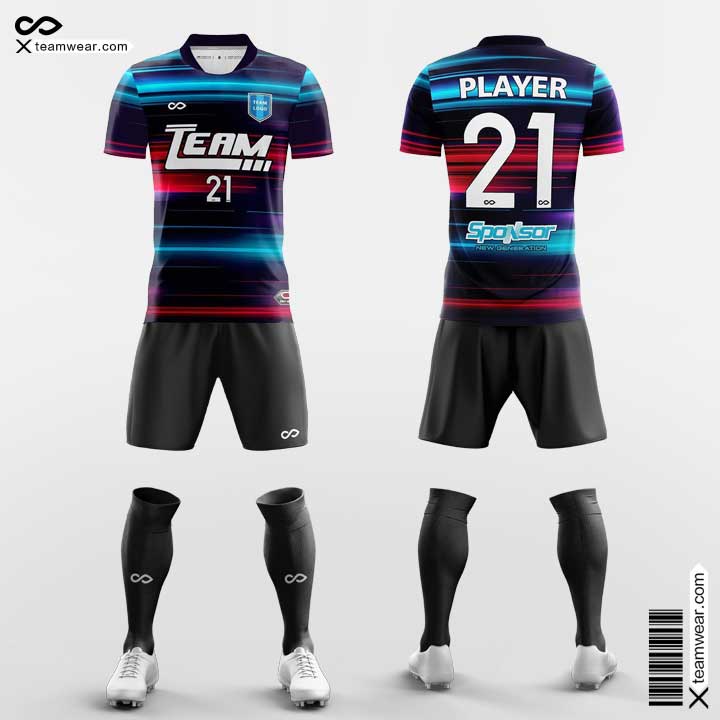 Rainbow Striped Soccer Jersey Kit for League