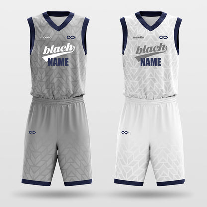 Grey and white basketball jersey set