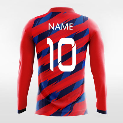 Custom Red Thorn Long Sleeve Soccer Jersey