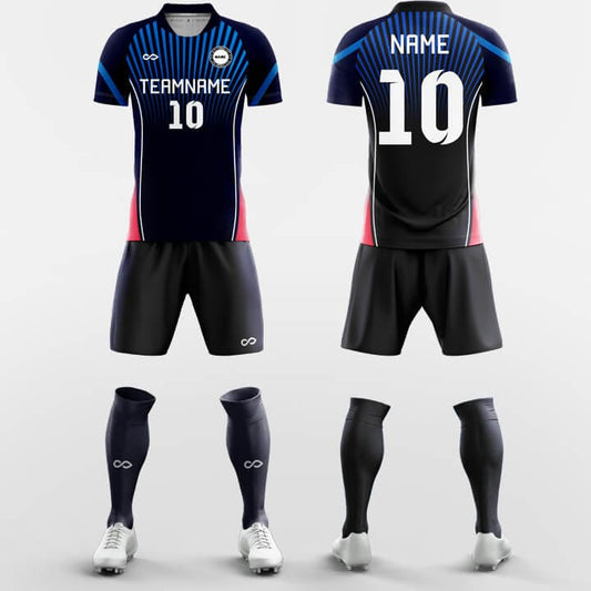 black and blue soccer jersey