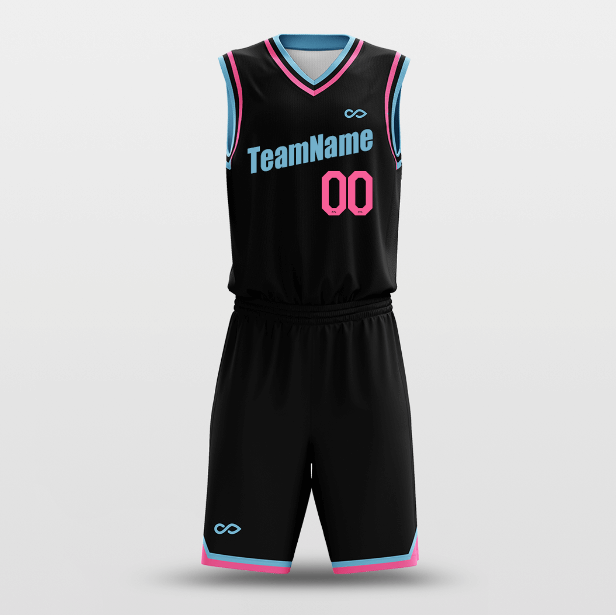 black bluepink basketball jersey outfit