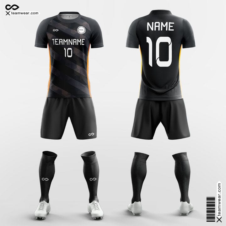 Black Camo Diagonal Soccer Jersey Kit