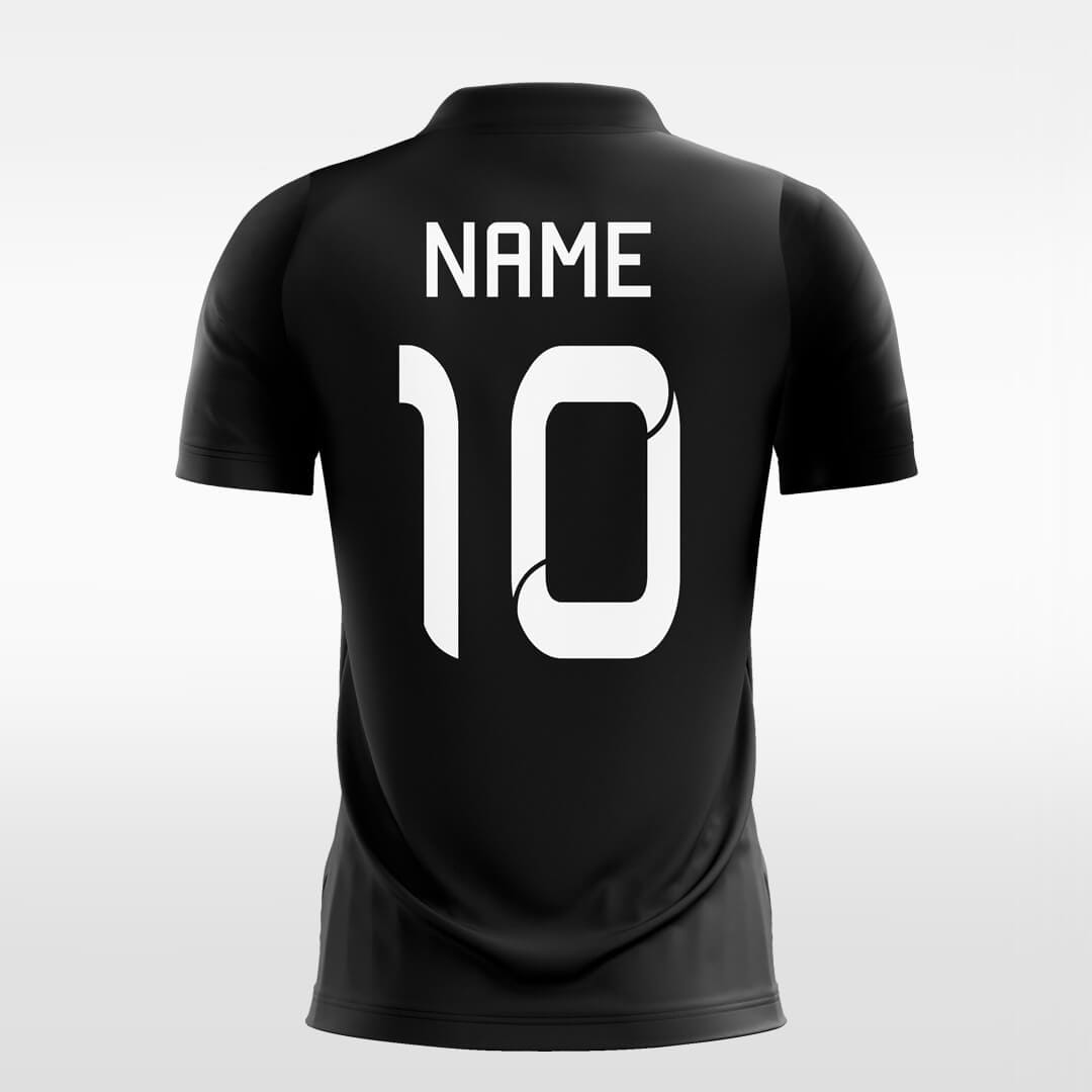 black custom short soccer jersey