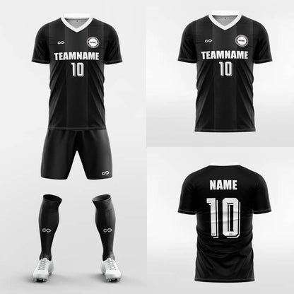 black custom soccer jersey kit