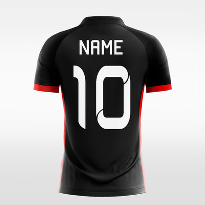 black custom soccer jersey