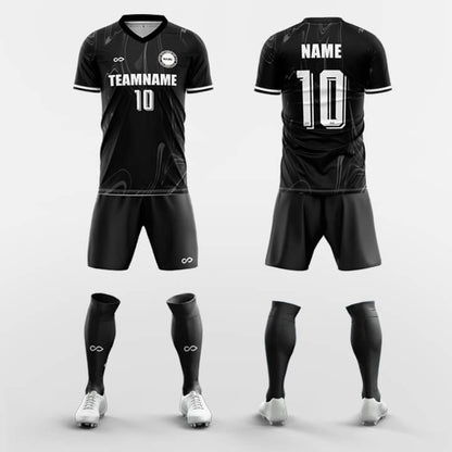   black custom soccer jerseys kit