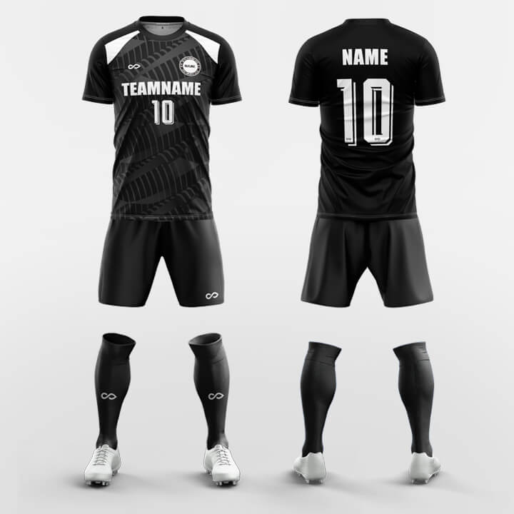 black custom soccer jerseys kit