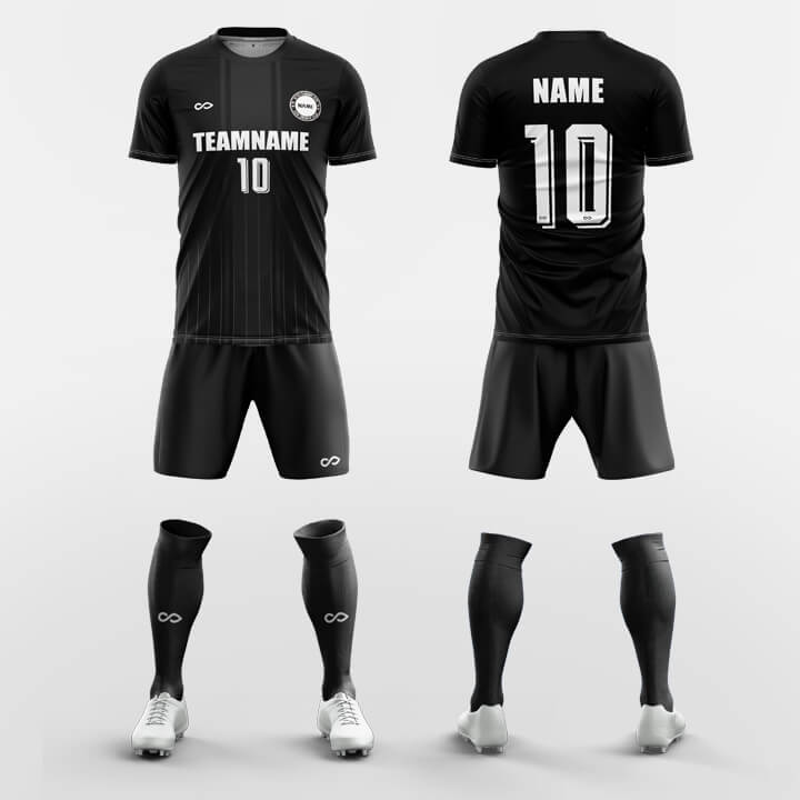  black custom soccer jerseys kit