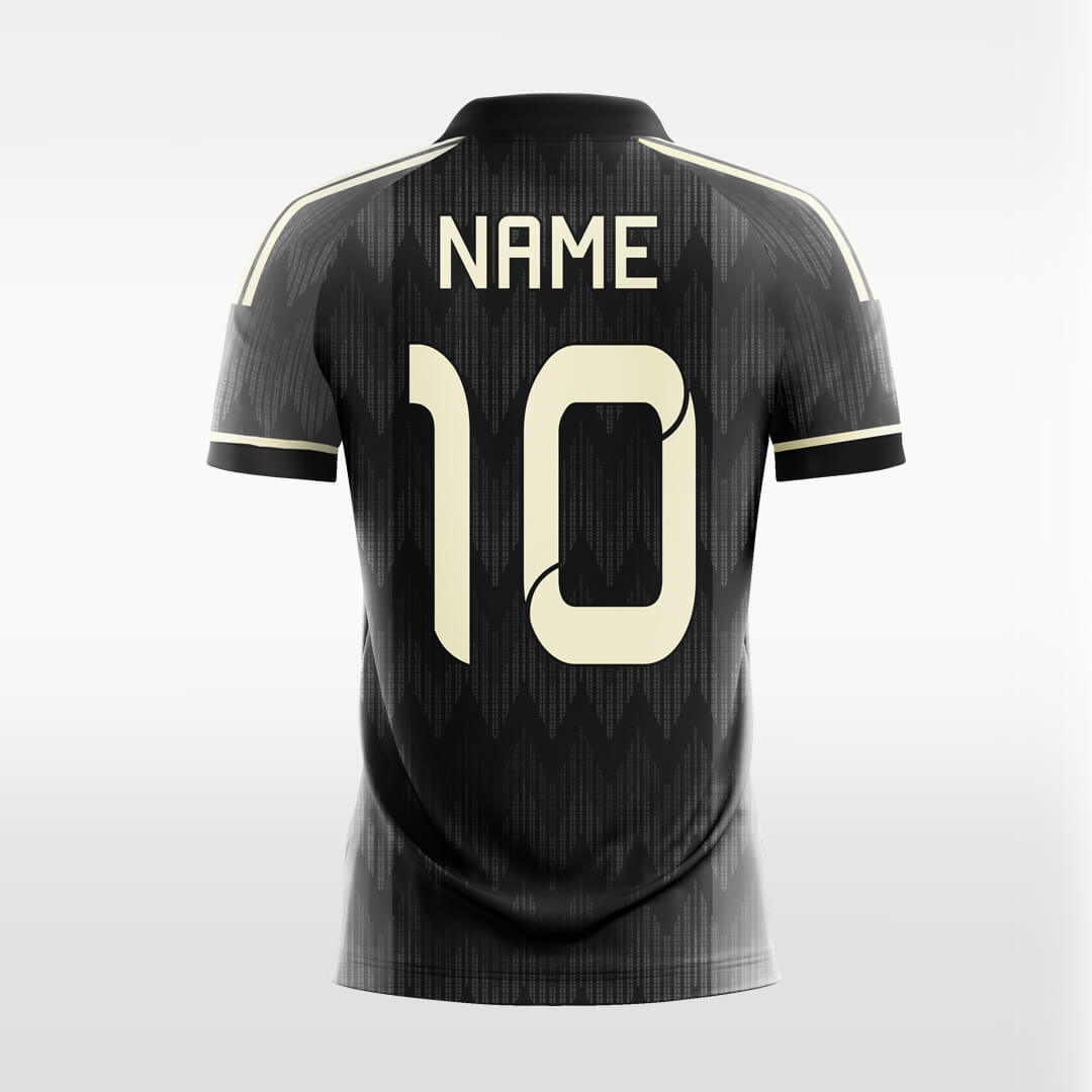 black short sleeve soccer jersey