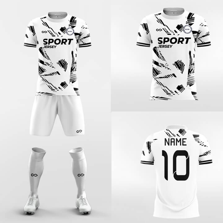 black short soccer jersey kit