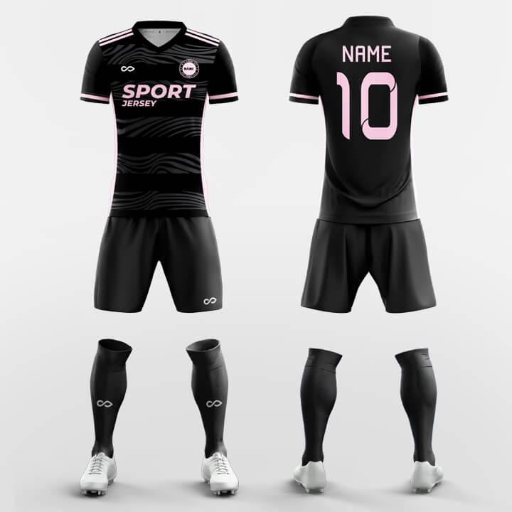 black soccer jersey kit