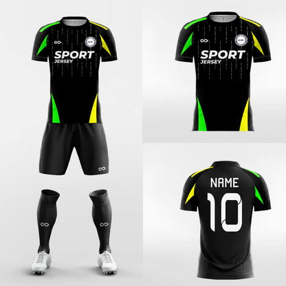 black sublimated short sleeve jersey kit