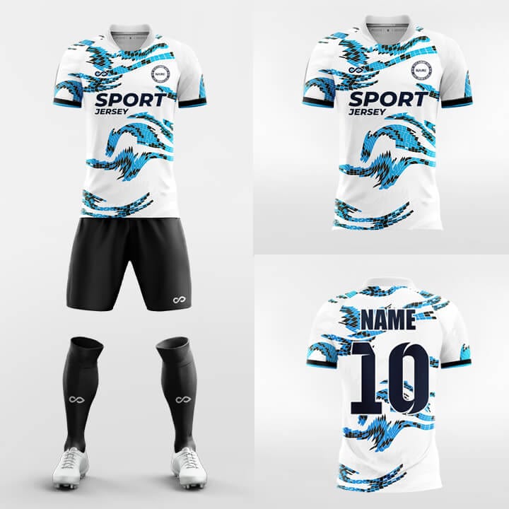 blue cusotm short kit jersey