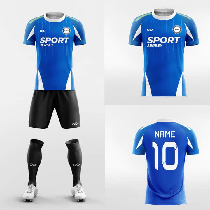 blue custom short sleeve jersey kit