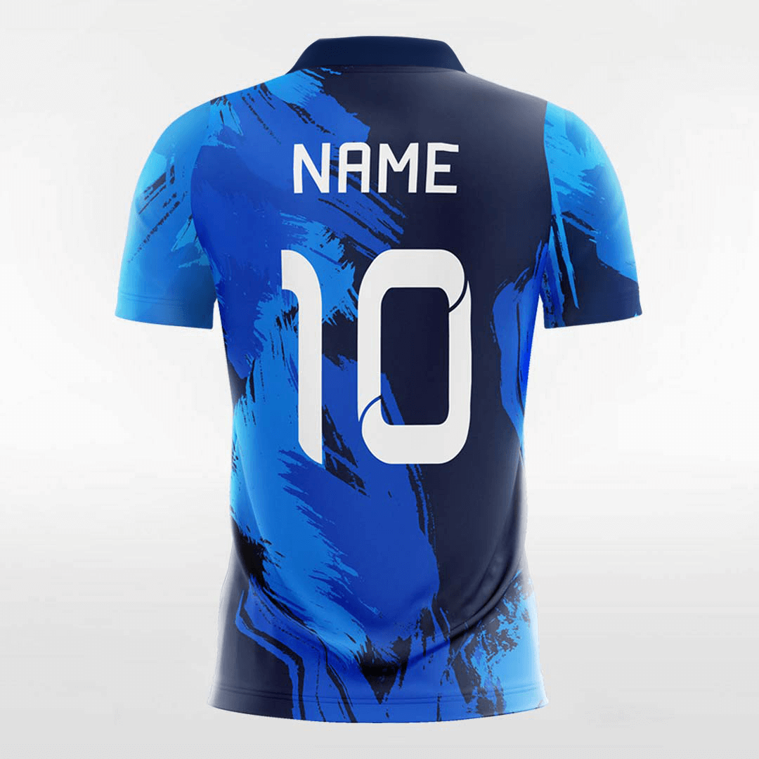 blue custom short sleeve jersey