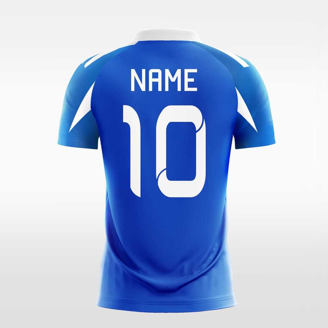 blue custom short sleeve jersey