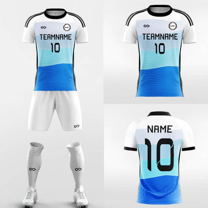 blue custom soccer jersey kit