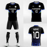 blue custom soccer jersey kit