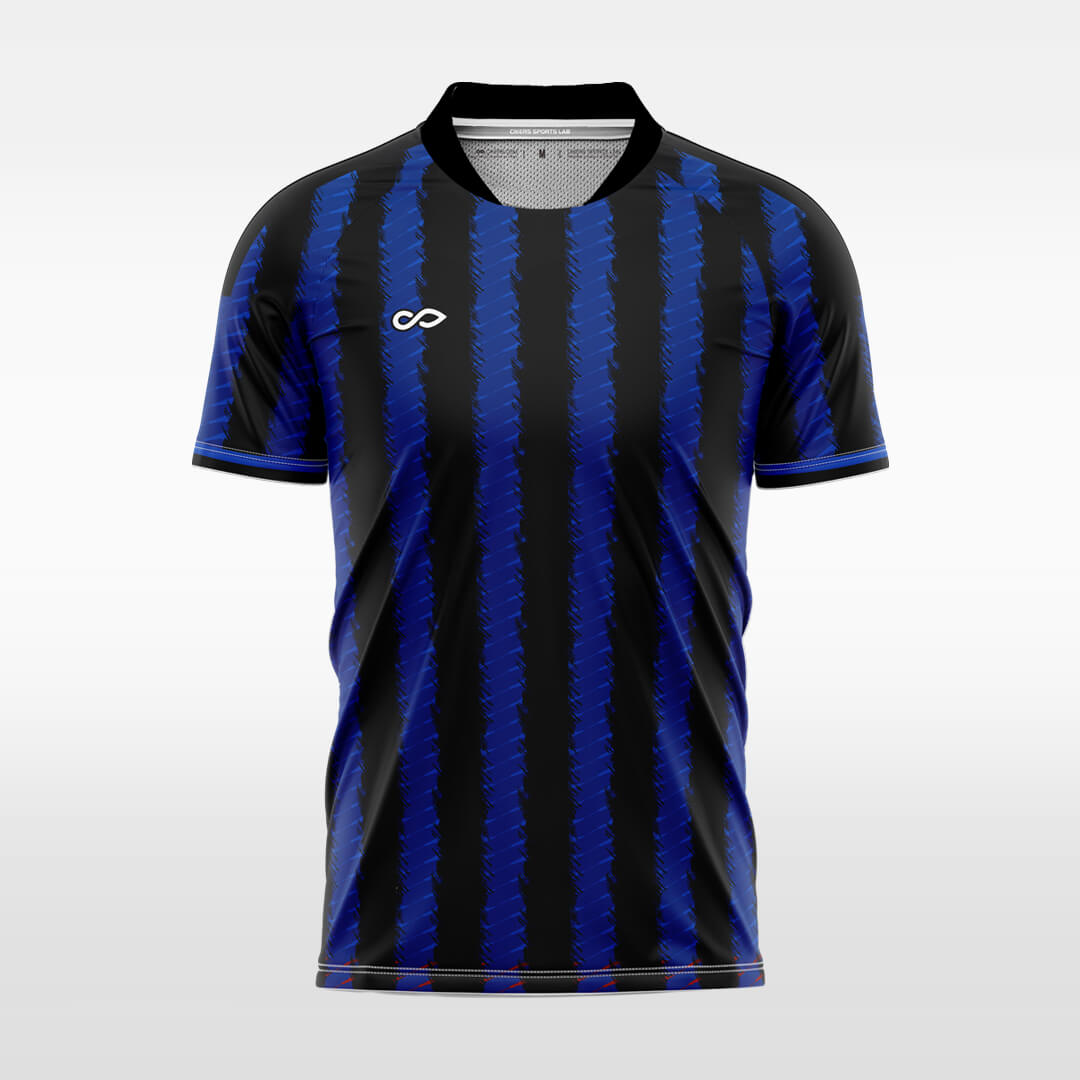 blue custom soccer jersey sublimation