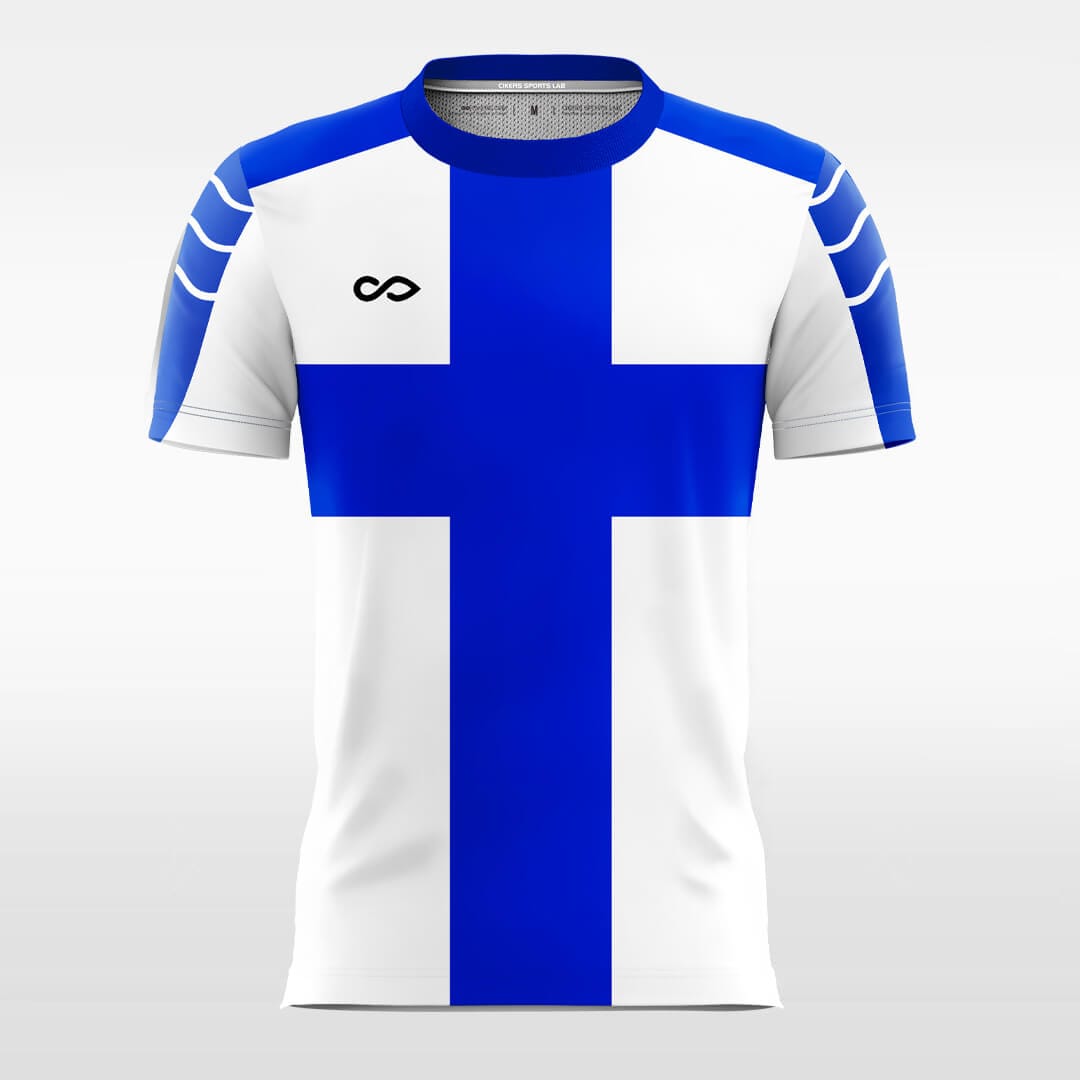 blue custom soccer jersey