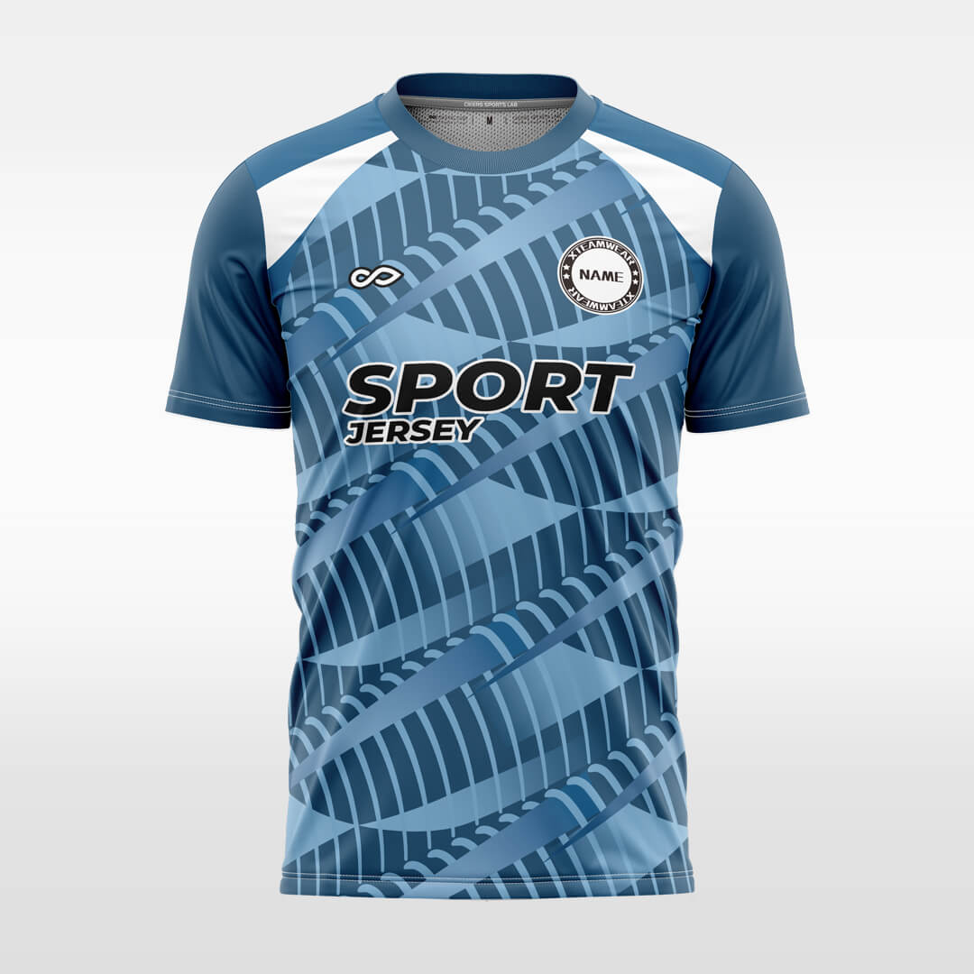 blue custom soccer jersey