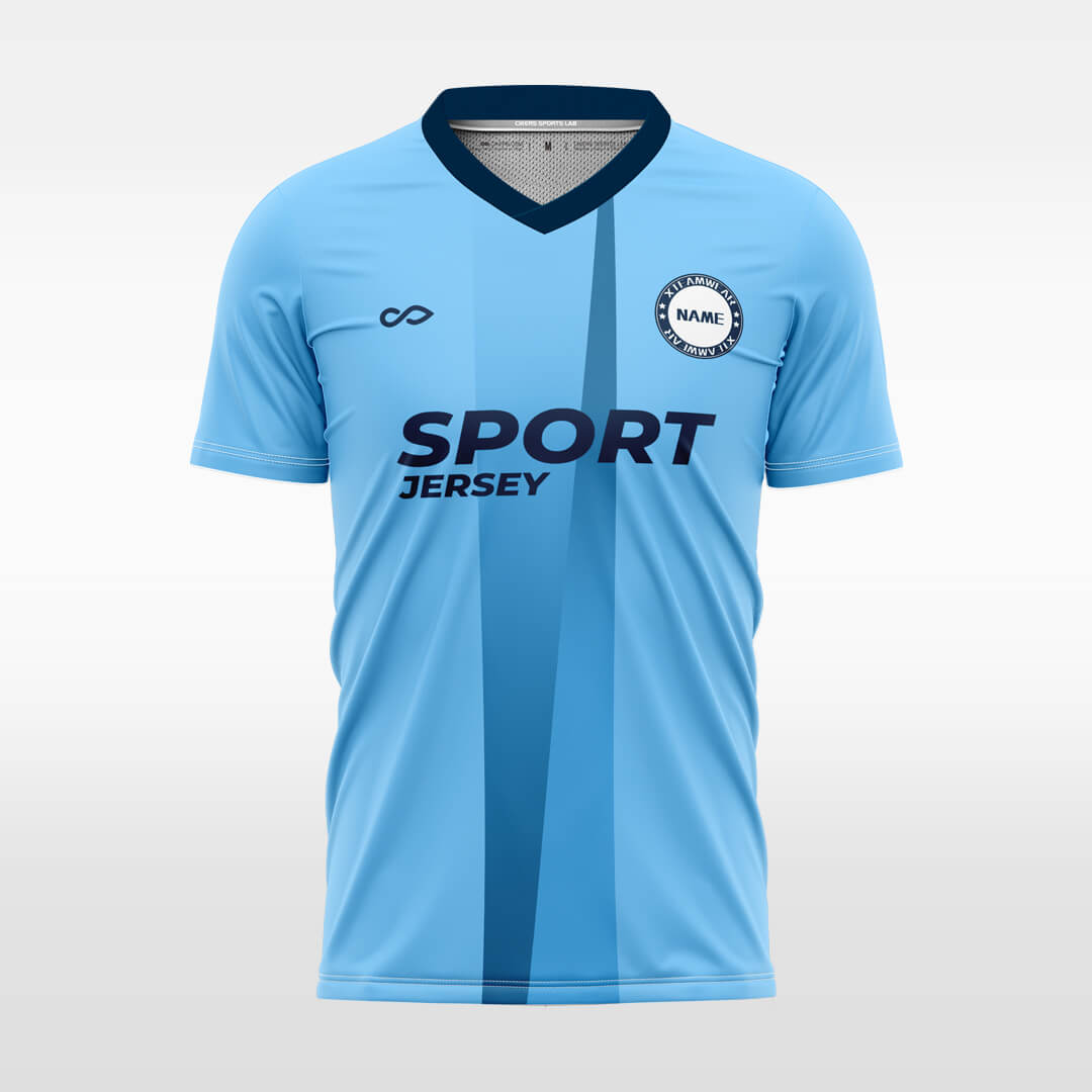 blue custom soccer jersey