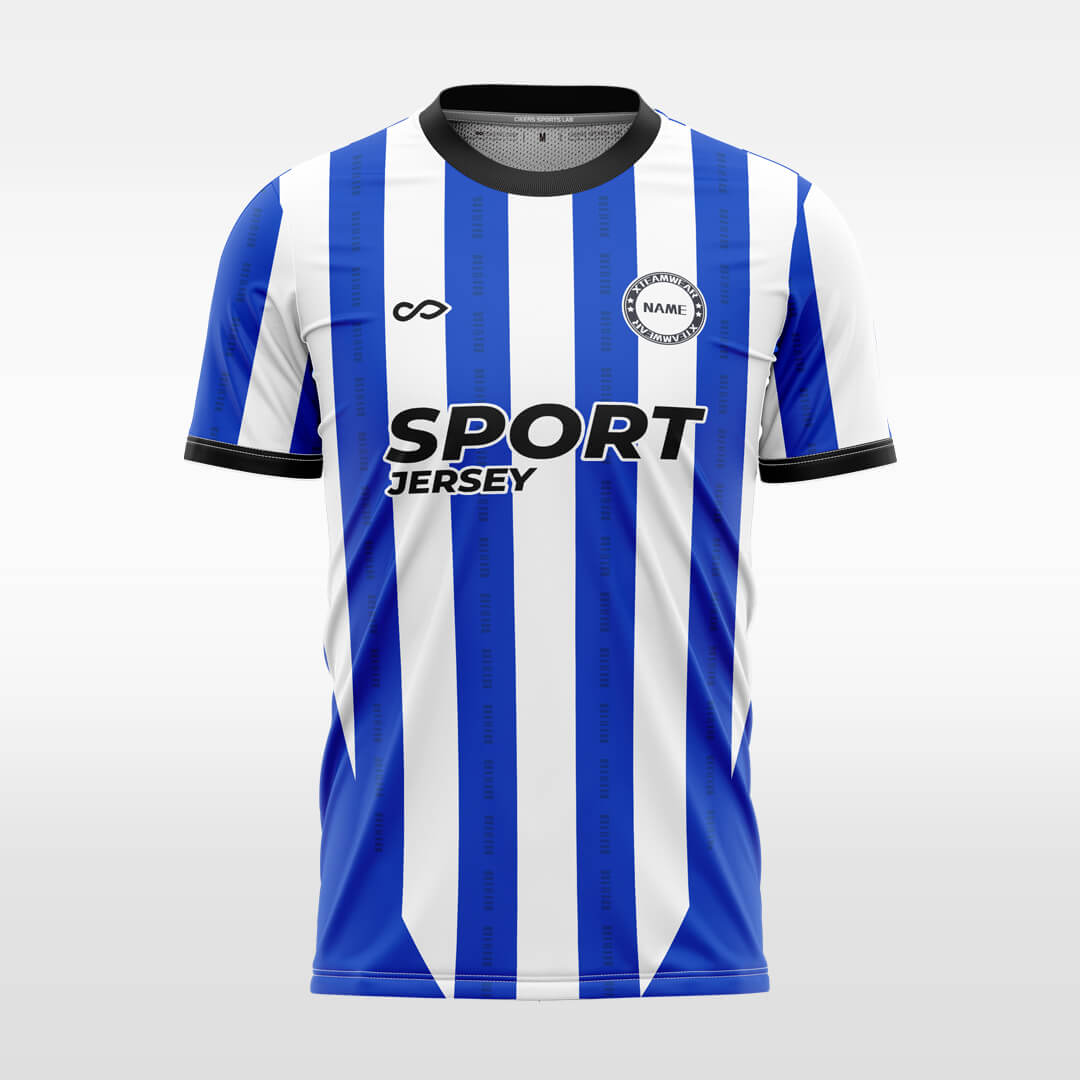 blue custom soccer jersey