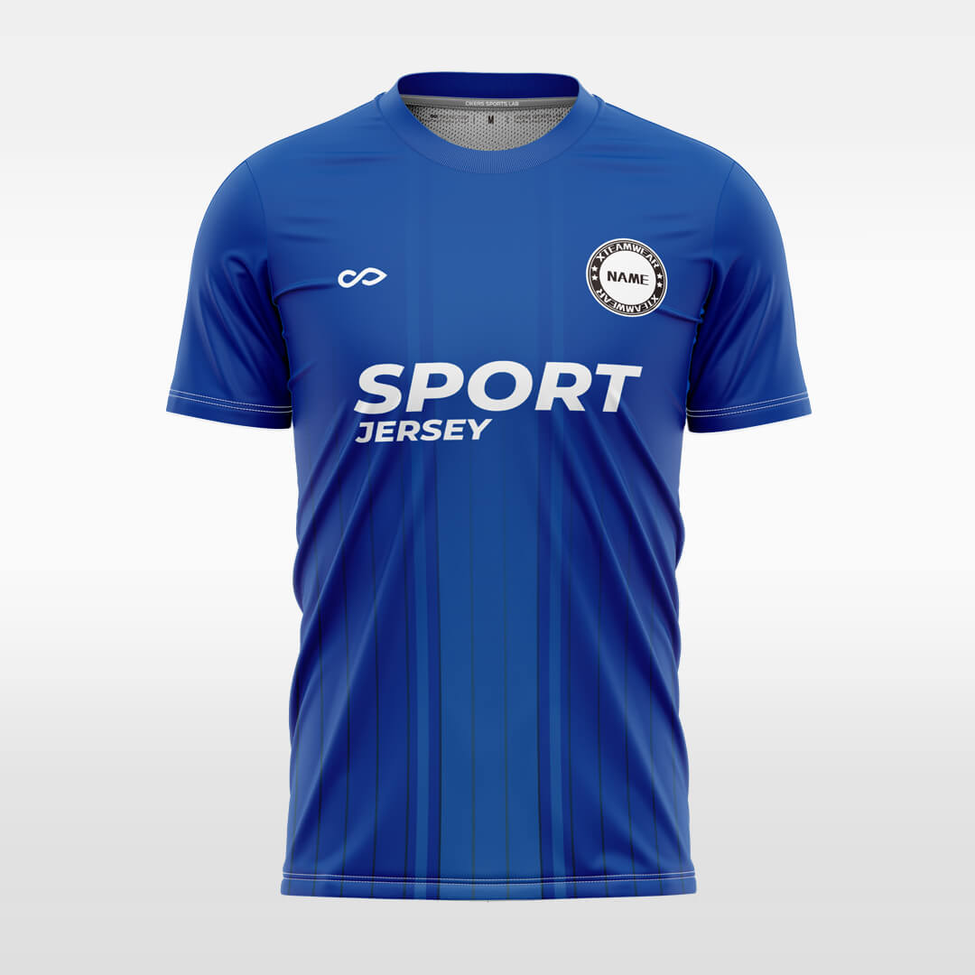 blue custom soccer jersey