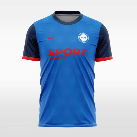 blue custom soccer jersey