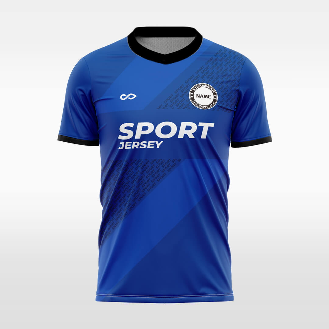 blue custom soccer jersey