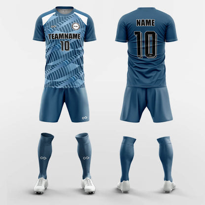 blue custom soccer jerseys kit