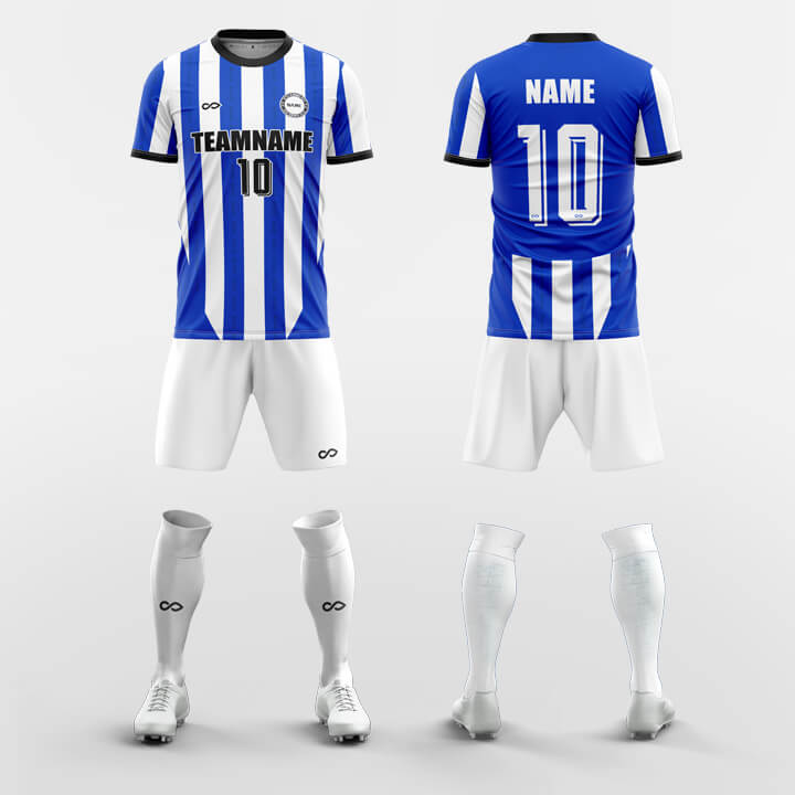 blue custom soccer jerseys kit