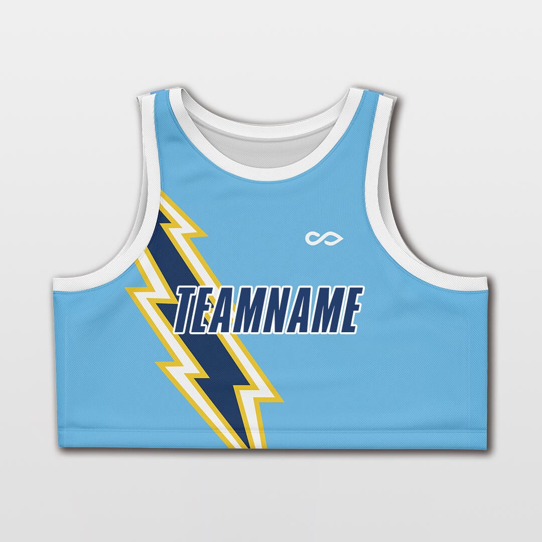 blue lightning crop top