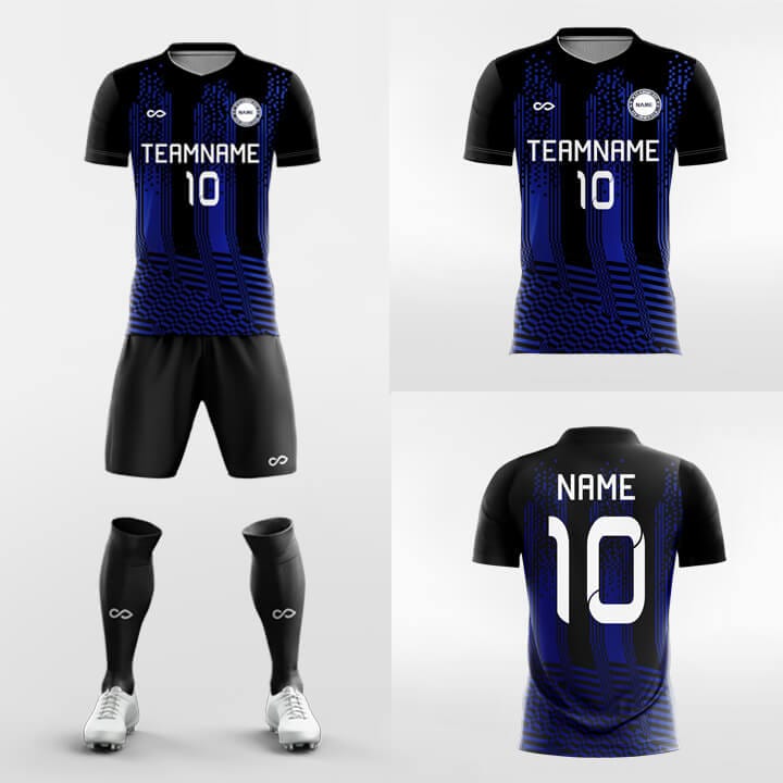 blue short sleeve jersey kit