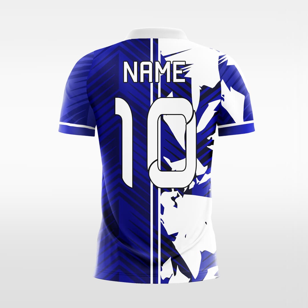 blue short sleeve soccer jersey