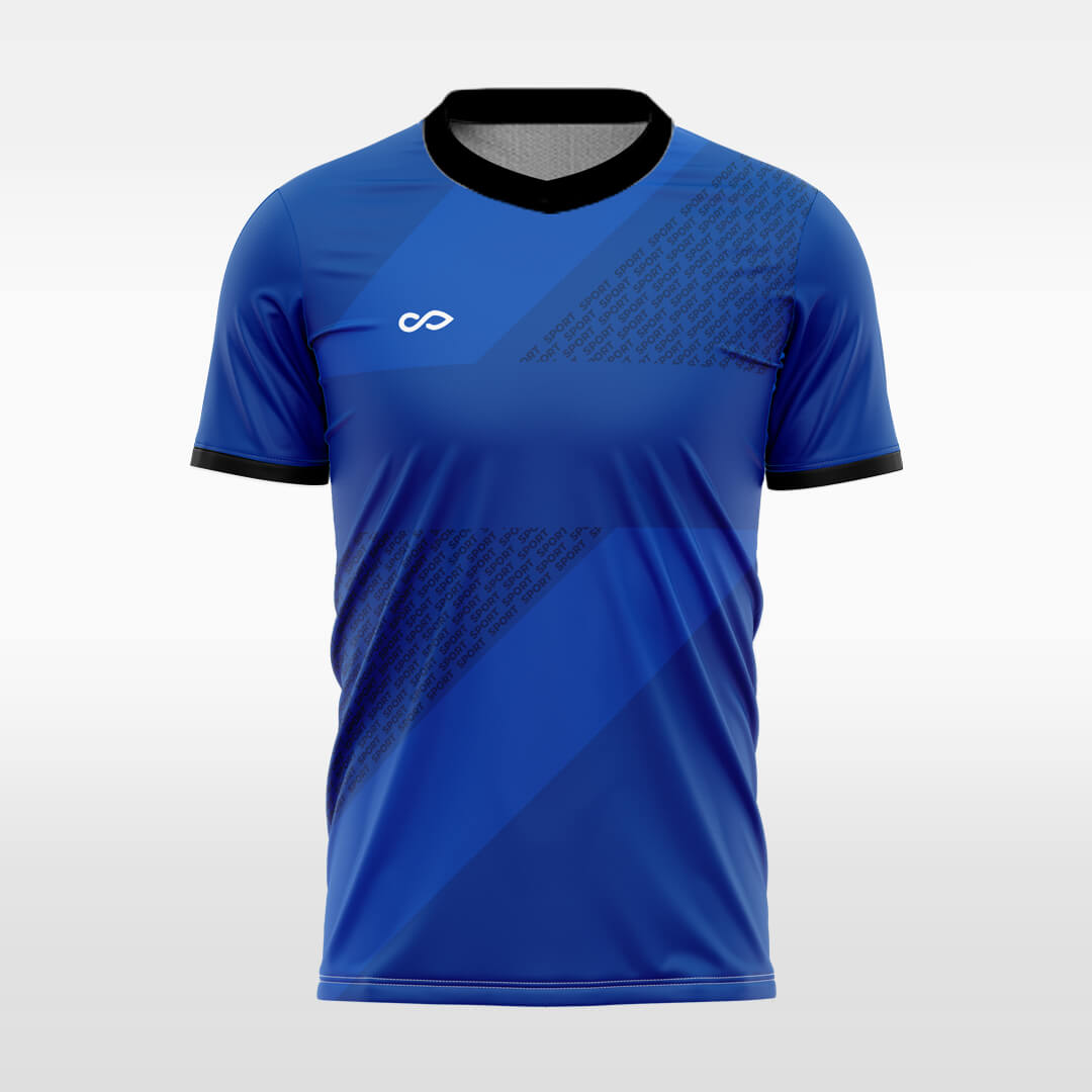 blue short soccer jersey