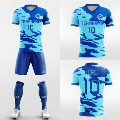 blue soccer uniform