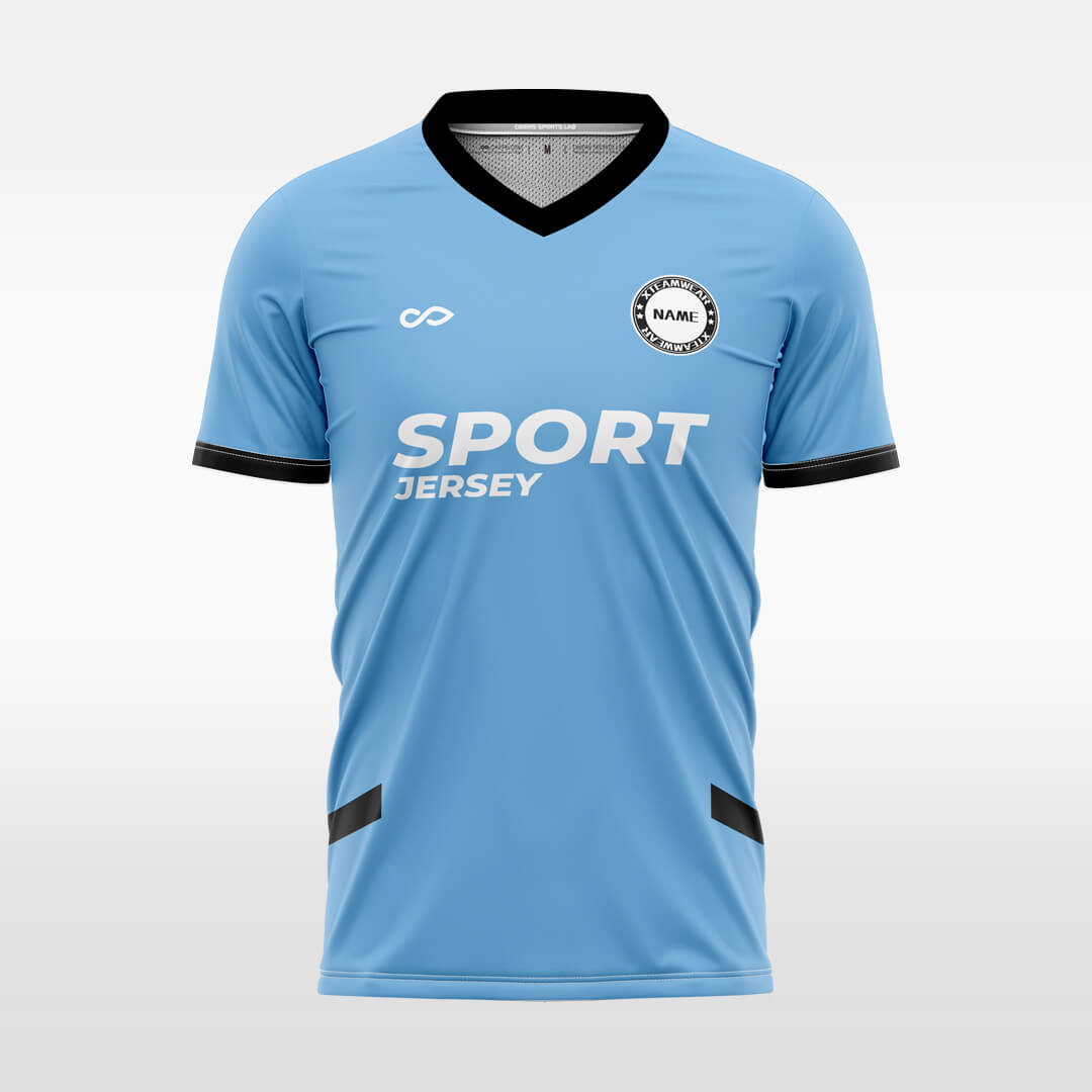   blue custom soccer jersey