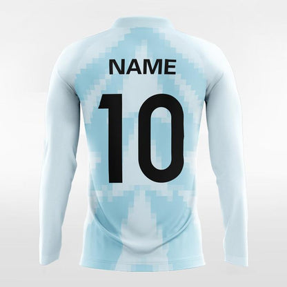 Custom Blue Soccer Jerseys Long Sleeve