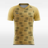 brown and black short sleeve soccer jersey