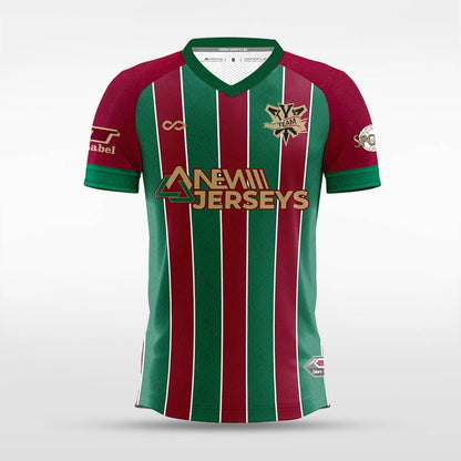 green stripe soccer jerseys