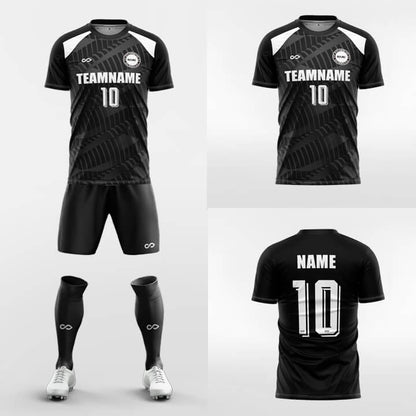 custom black soccer jerseys kit