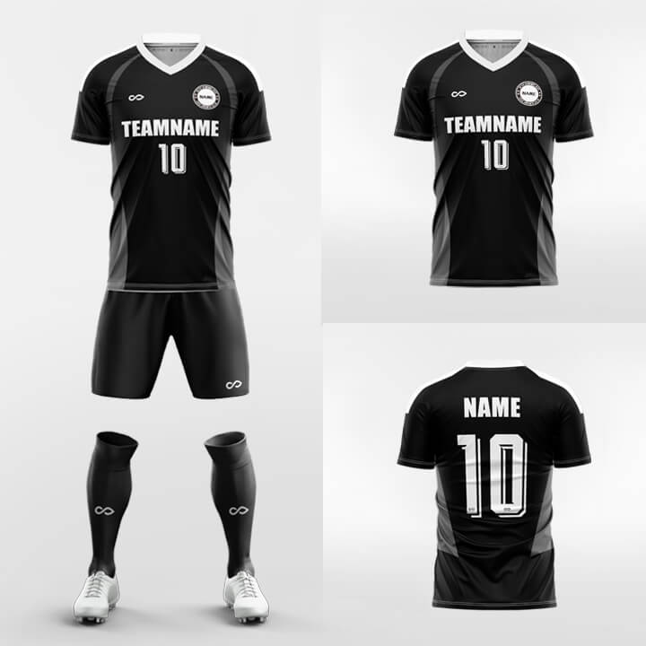 custom black soccer jerseys kit