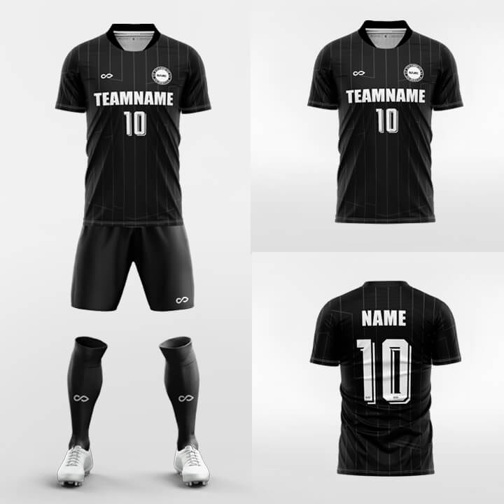 custom black soccer jerseys kit