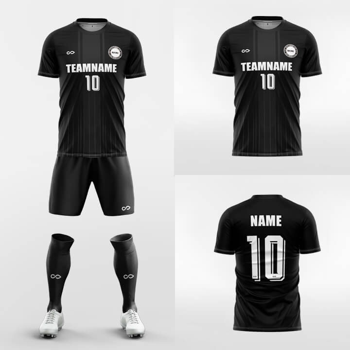  custom black soccer jerseys kit